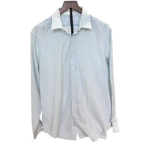 Calvin Klein Steel Slim-Fit Non-Iron Stretch Plaid Dress Shirt – XL (17.5/34–35)